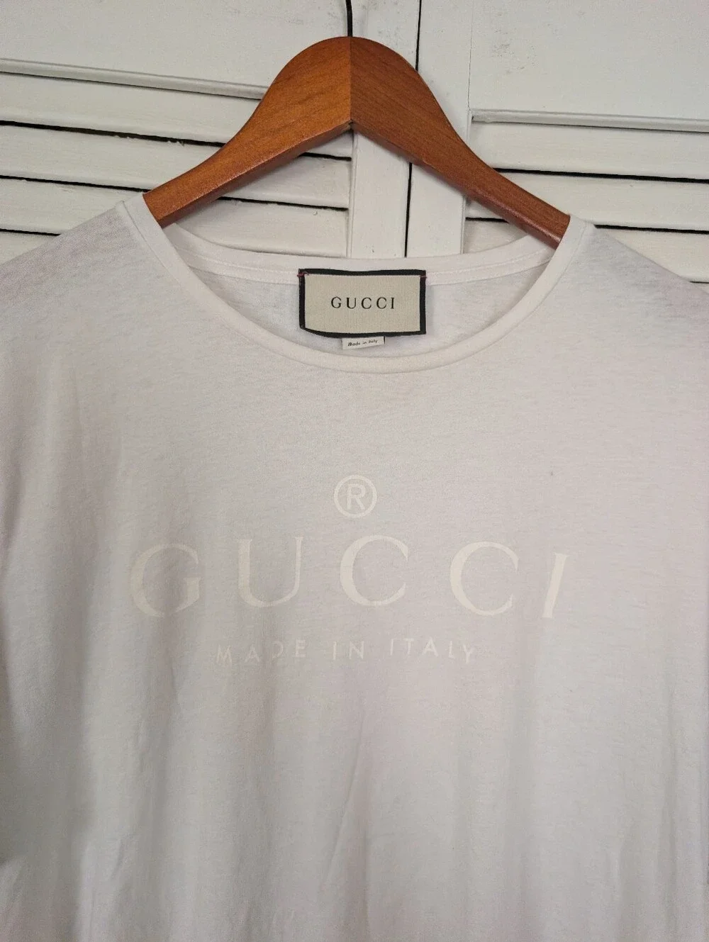Gucci White Logo Crew Tee - Men's XXXL (Fits Like A Large)